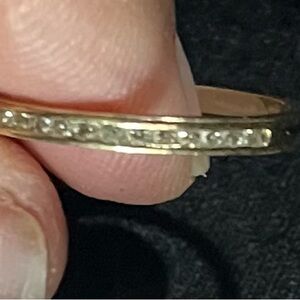 Elegant 14k Gold and Half Diamond Band Ring